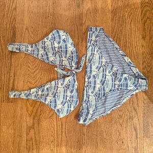 Vineyard Vines Blue and Cream Bikini Set